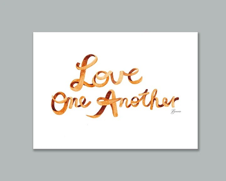 iagape x inHim watercolor postcards love one another