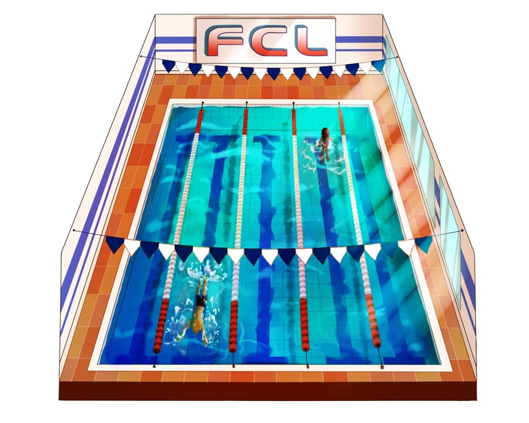 piscina de clube/academia