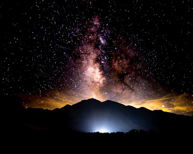 The Milky Way near Mammoth Lakes, CA, from the east looking toward the Sherwins