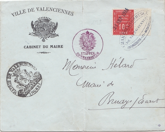 Briefmarke der Handelskammer von Valenciennes