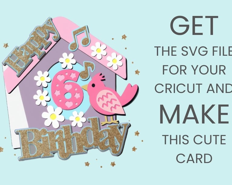Birthday card SVG file for Cricut Maker