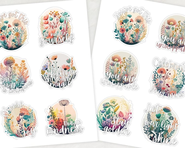 Floral Boho Self Love Stickers