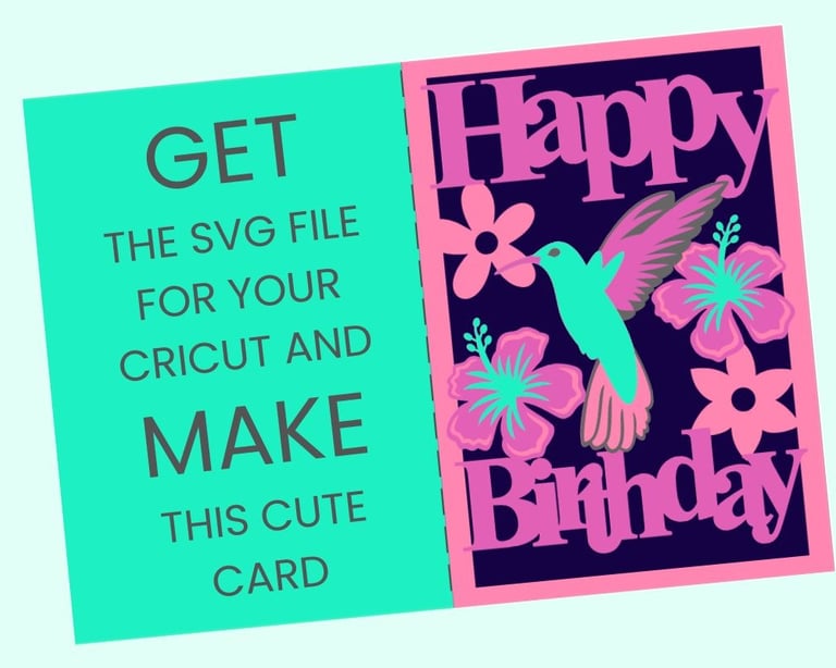 Happy Birthday Card SVG file for Cricut Maker