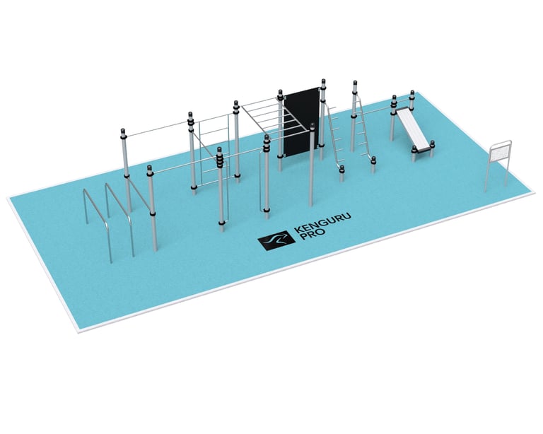 Terrain de Street Workout Kenguru Pro, idéale pour entraînement en extérieur.