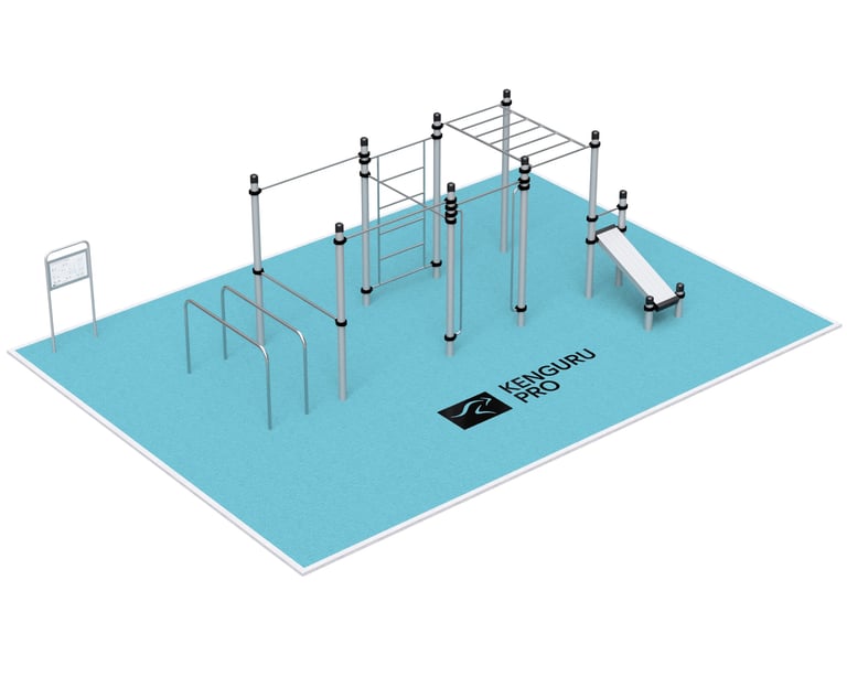 Terrain de Street Workout Kenguru Pro, idéale pour entraînement en extérieur.