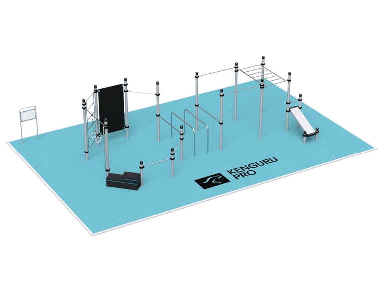 Terrain de Street Workout Kenguru Pro, idéale pour entraînement en extérieur.