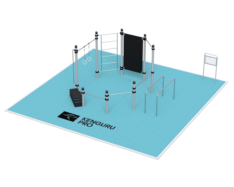 Terrain de Street Workout Kenguru Pro, idéale pour entraînement en extérieur.