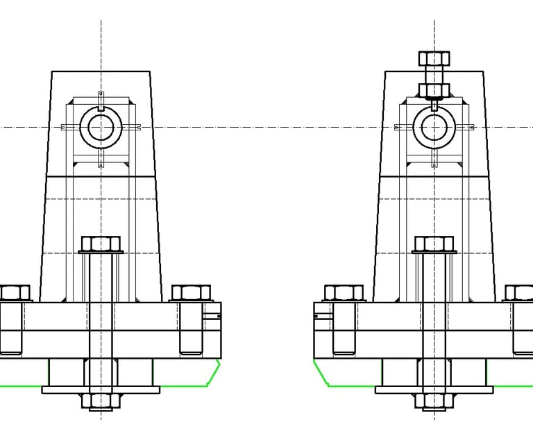 Drawing of the Tailstock end views