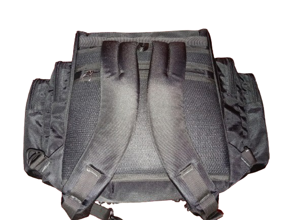 a makeup bags with shoulder padded strap like backpack