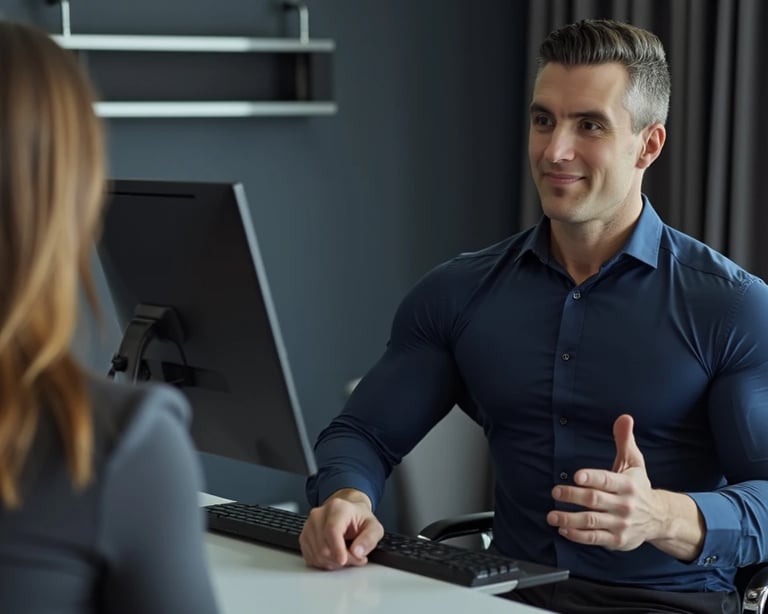 Wesley van Gils, diëtist zwangerschap in Wormerveer en de Zaanstreek, in gesprek met een cliënt