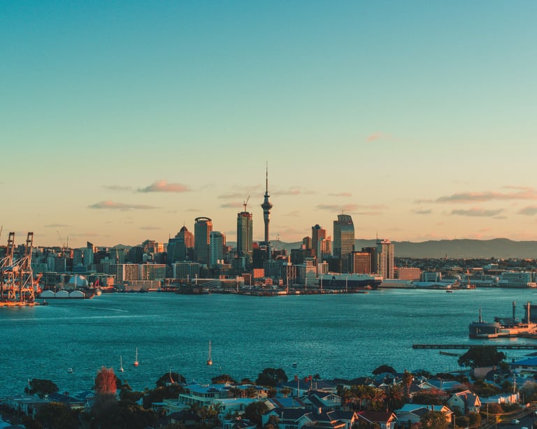 Auckland City in the afternoon sun