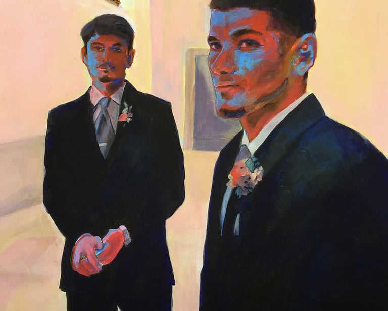 Keiran & Ian, 24" x 36" Acrylic on canvas, 2020