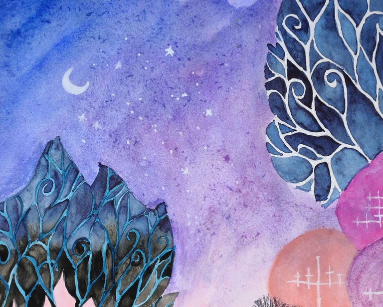 Magic tree - whimsical wall art uk