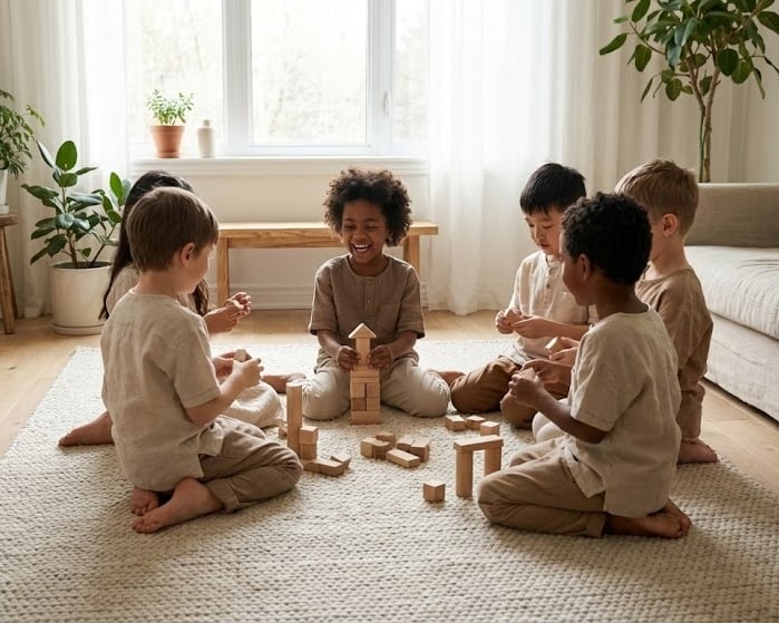 kinderen spelen van ongeveer 4 jaar