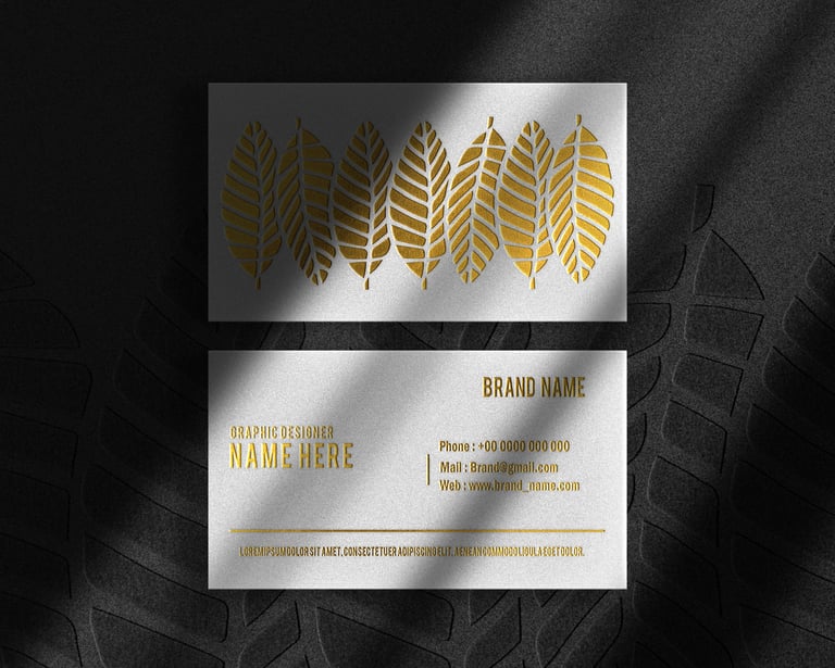 Carte de visite effet doré