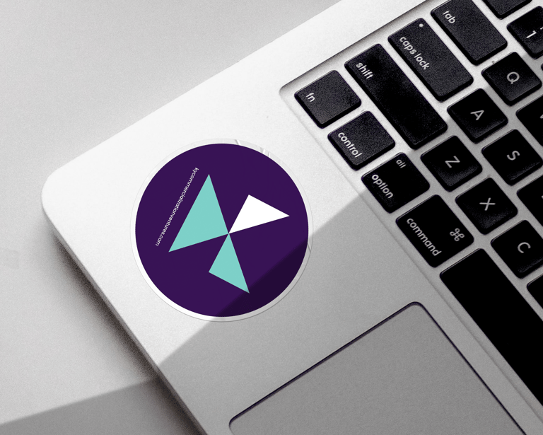 image of a keyboard with a sticker showcasing the KCV logo