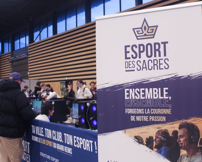 Photographie des visuels de l'association esportive Esport des Sacres, pour la Game in Reims.