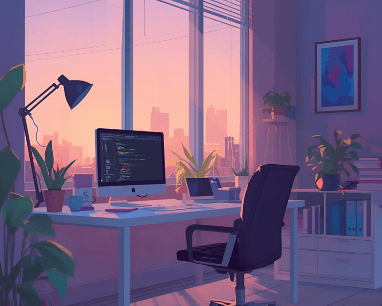 chaise de bureau douce soir travail scolaire études ordinateur Mac