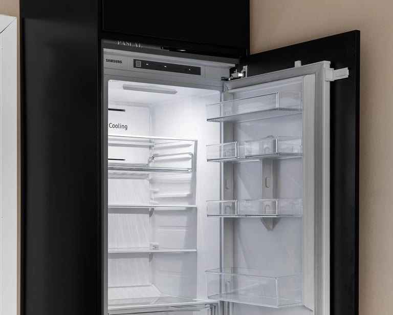 Stock image of a smart fridge used to illustrate modern kitchen appliances