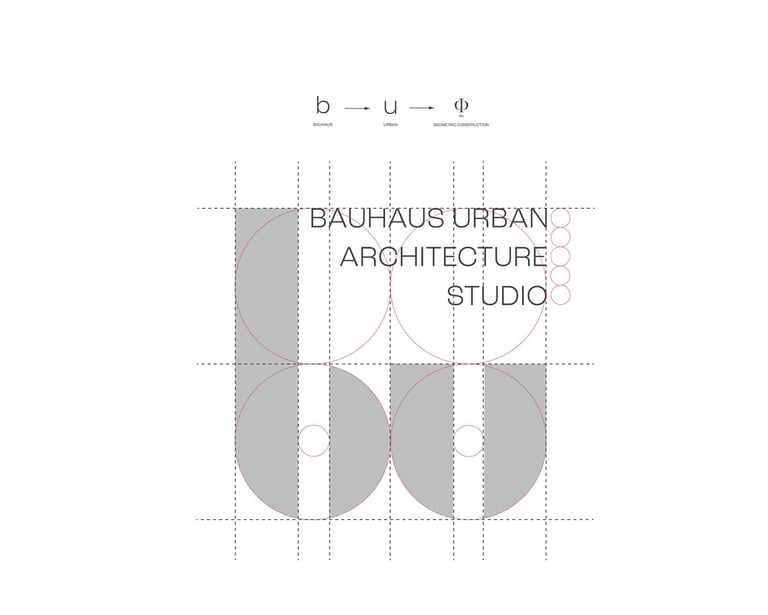 Logo-utviklingsprosess for Bauhaus Urban Architecture Studio.