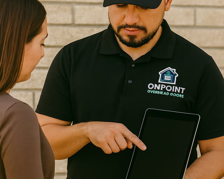 Alex with On point Overhead doors offering a free estimate