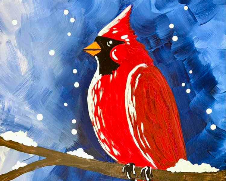 Virtual online paint and sip party from home