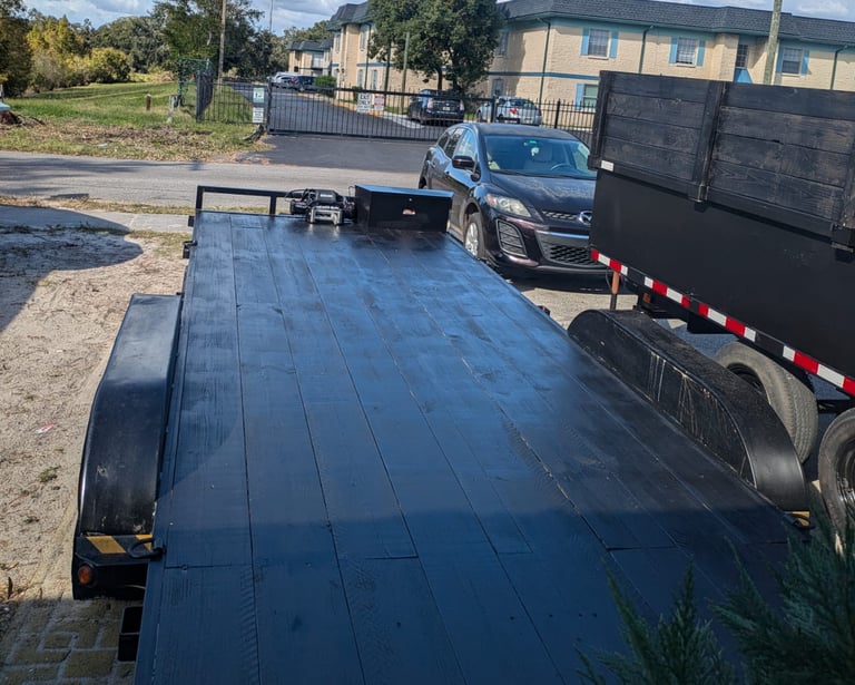 Flatbed Trailer Rental and junk removal