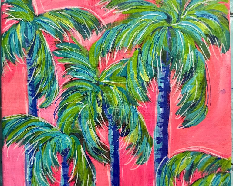 Vibrant Palms painting party on April 17 in Cozumel
