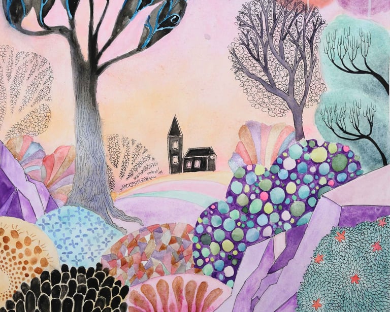 Magic tree - whimsical wall art uk