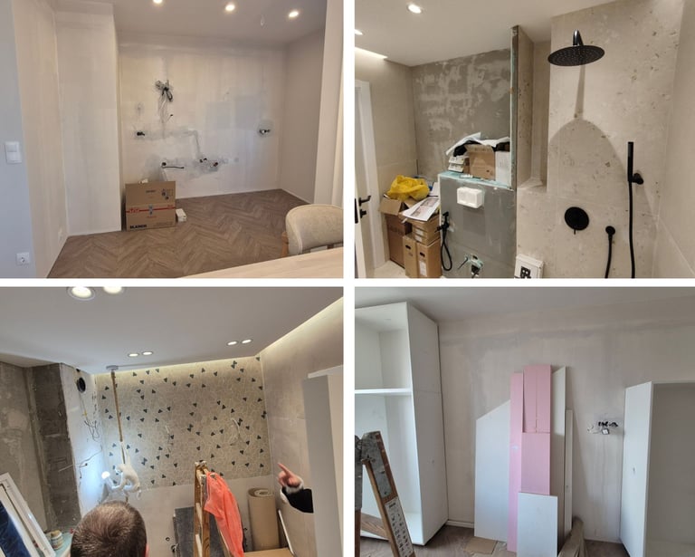 баня в процес на ремонт преди монтаж на мебели по поръчка BrosMebel