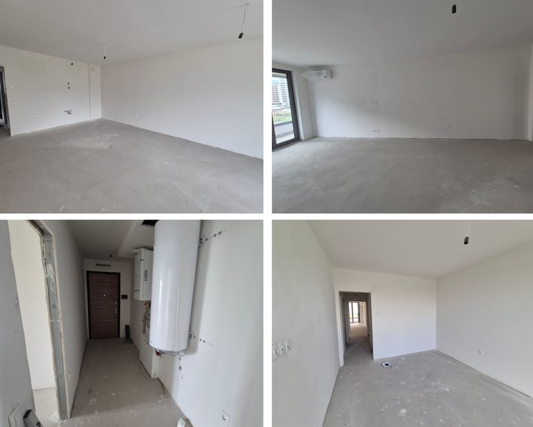 празен хол преди интериорно обзавеждане и мебели по поръчка BrosMebel