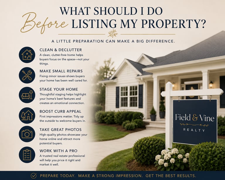 graphic illustrating how to prepare your house to sell