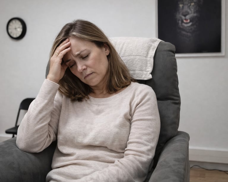 patiente mimant ses vertiges