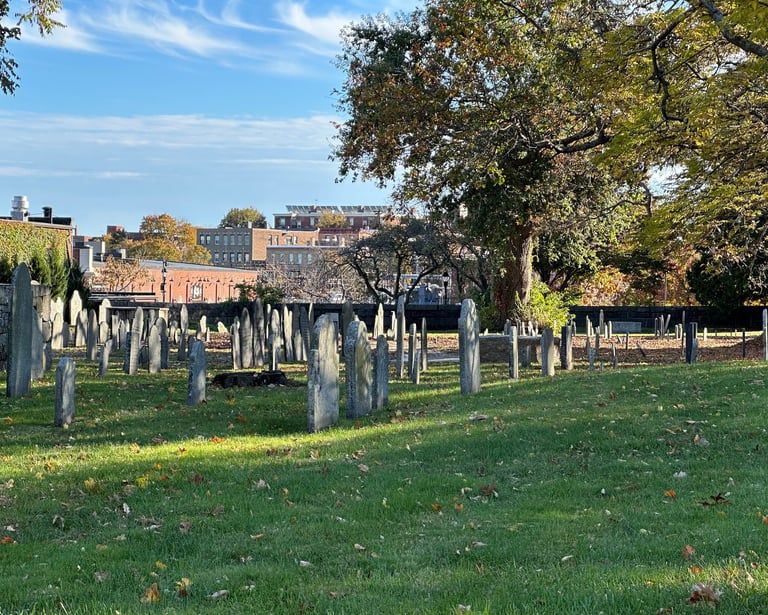 Old burying point cemetery in Salem