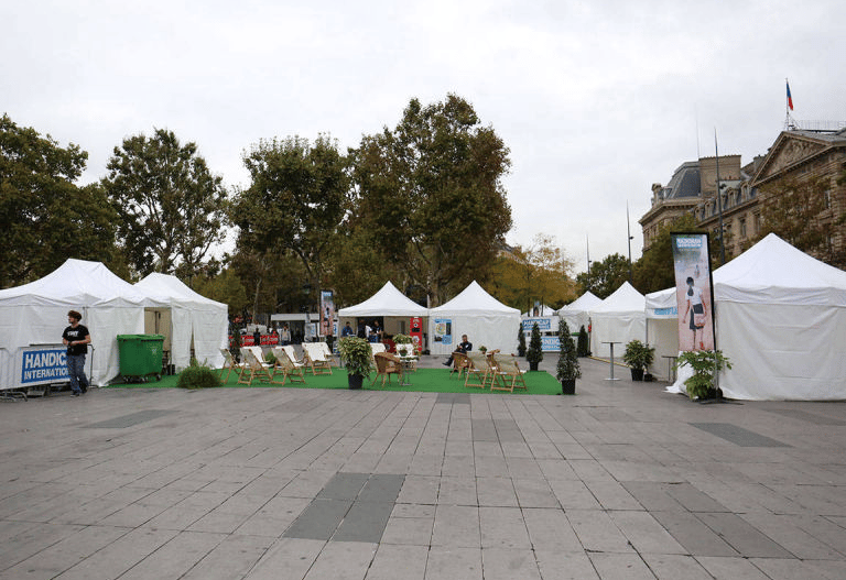 a group of tents with tents and tents on them
