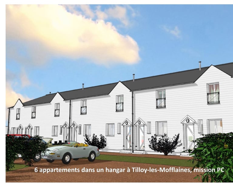 plandarchi Arras - 6 ap­par­te­ments dans un han­gar à Tilloy-les-Mof­flai­nes, mis­sion PC
