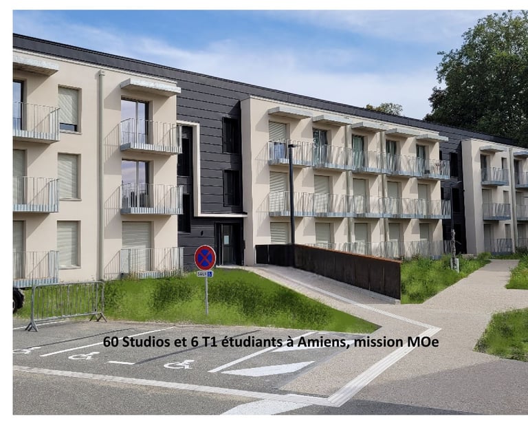 plandarchi Arras - 60 Stu­dios et 6 T1 étu­diants à Amiens, mis­sion MOe