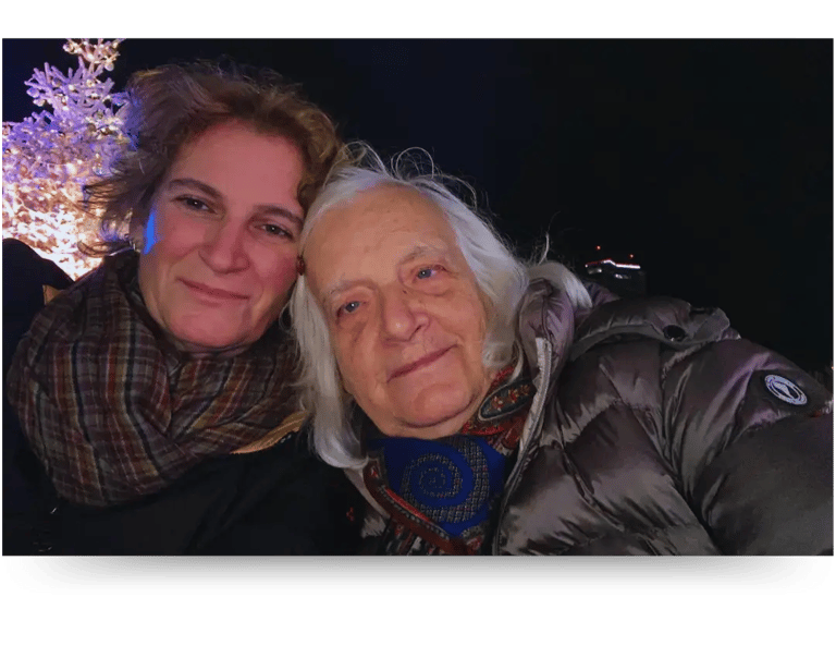 Barbara Ferraris in viaggio con la mamma