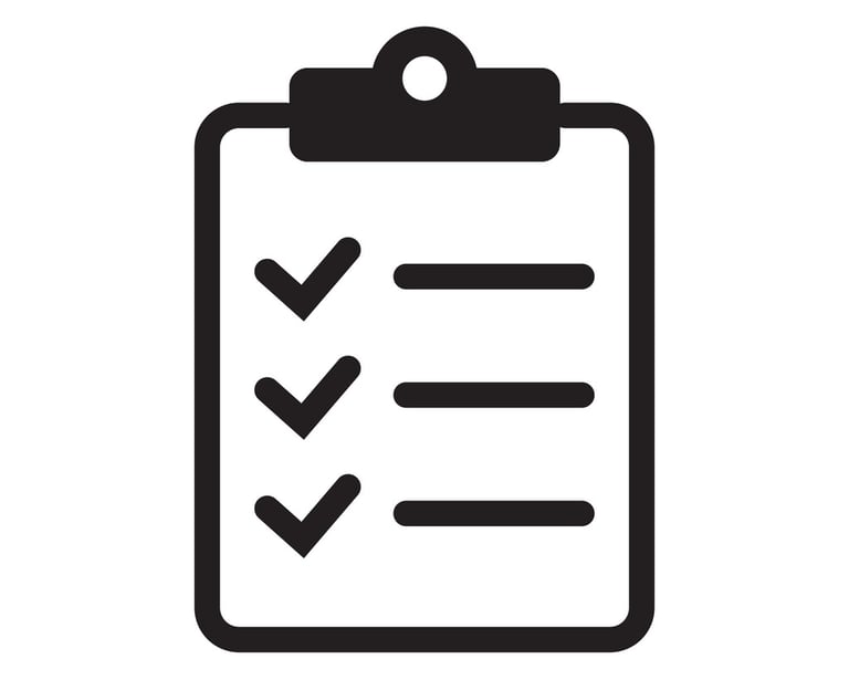 a clipboard with a checklist of checklistes