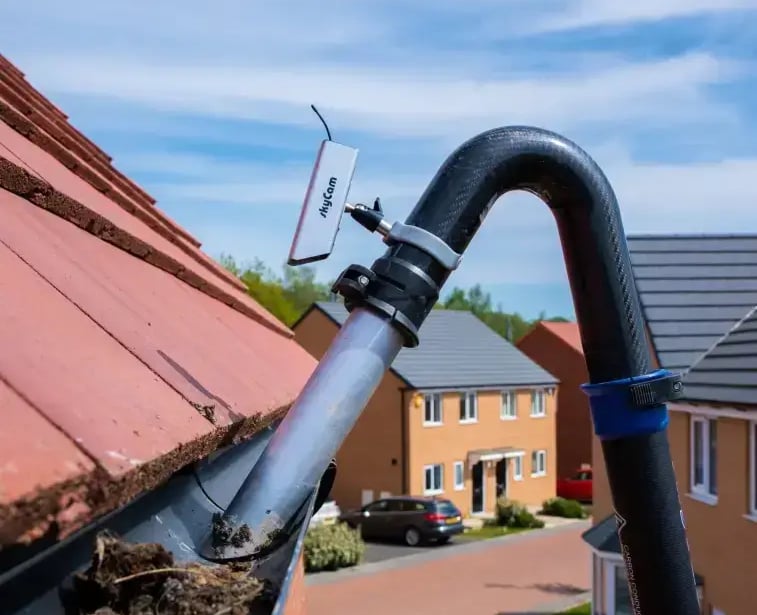 gutter maintenance service being carried out on home in worcester