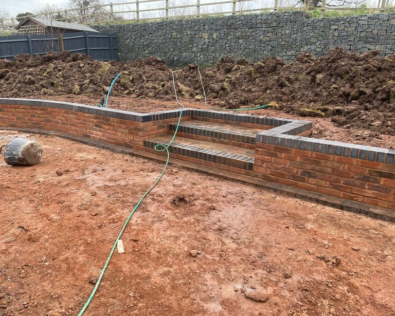 brick wall and steps built bby keystone property care services