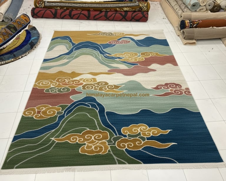 Custom bespoke handmade rugs crafted in Nepal – abstract design-Himalaya Carpet Industries