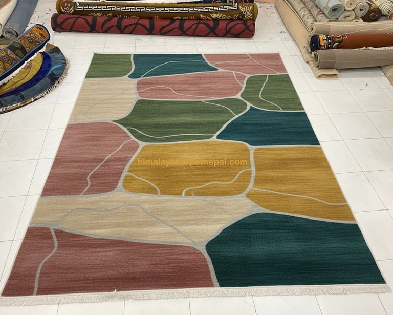 Custom bespoke handmade rugs crafted in Nepal – abstract design-Himalaya Carpet Industries