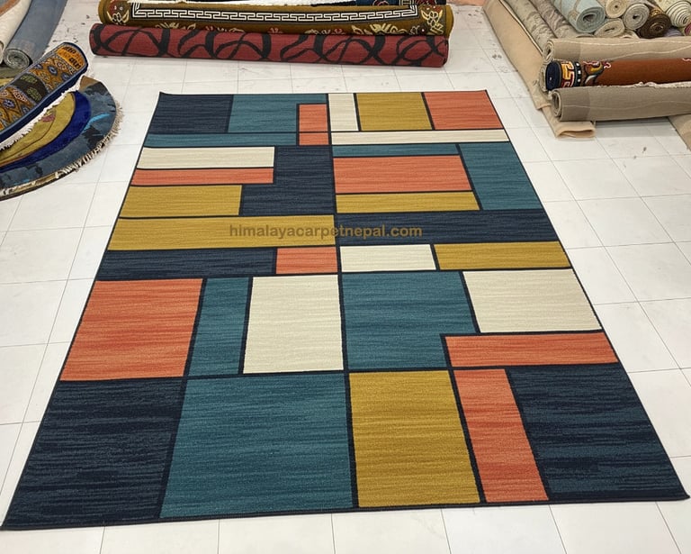 Custom bespoke handmade rugs crafted in Nepal – abstract design-Himalaya Carpet Industries