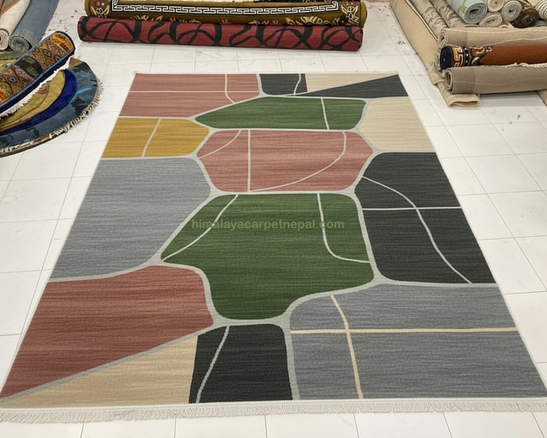 Custom bespoke handmade rugs crafted in Nepal – abstract design-Himalaya Carpet Industries