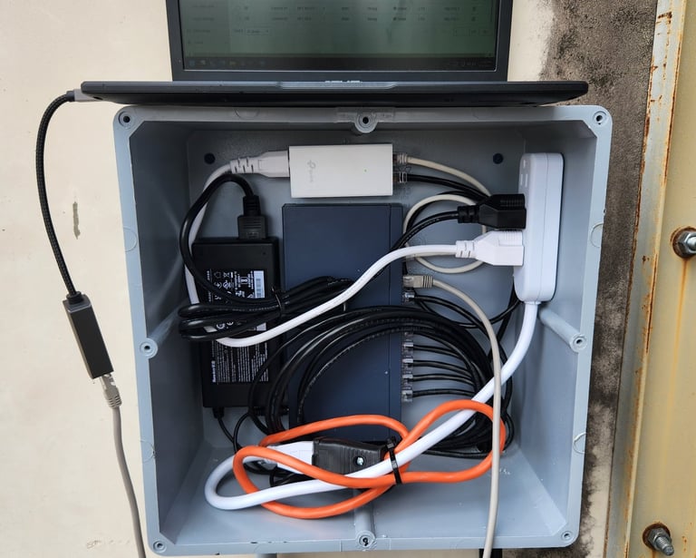 Rooftop Network box for poe cameras