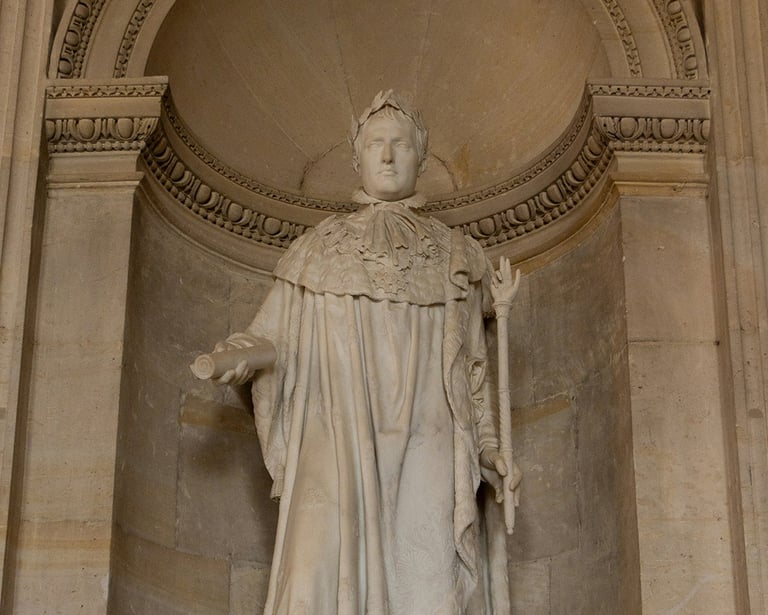 Statue of Napoleon Bonaparte during a themed tour of the Empire