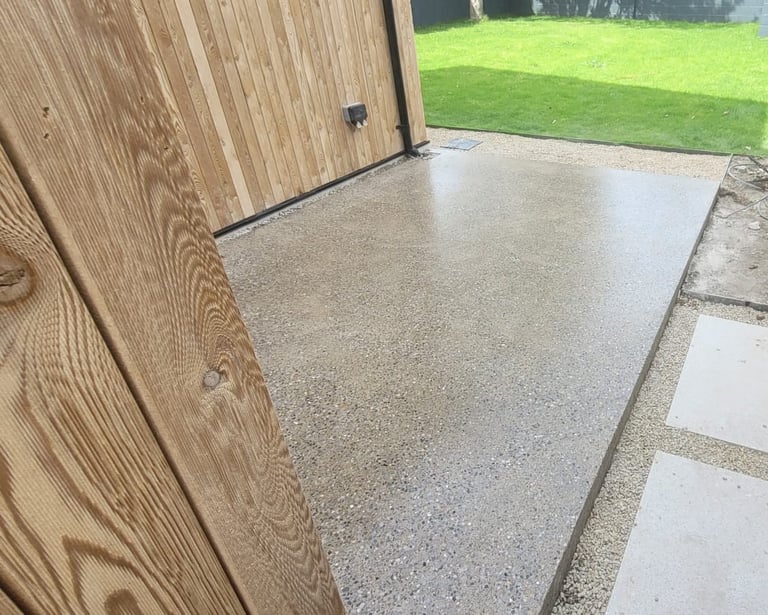 Polished concrete patio