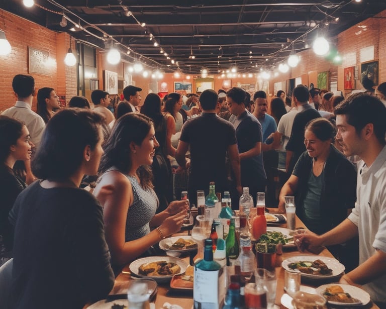 A vibrant image showcasing an upcoming event with a lively crowd.