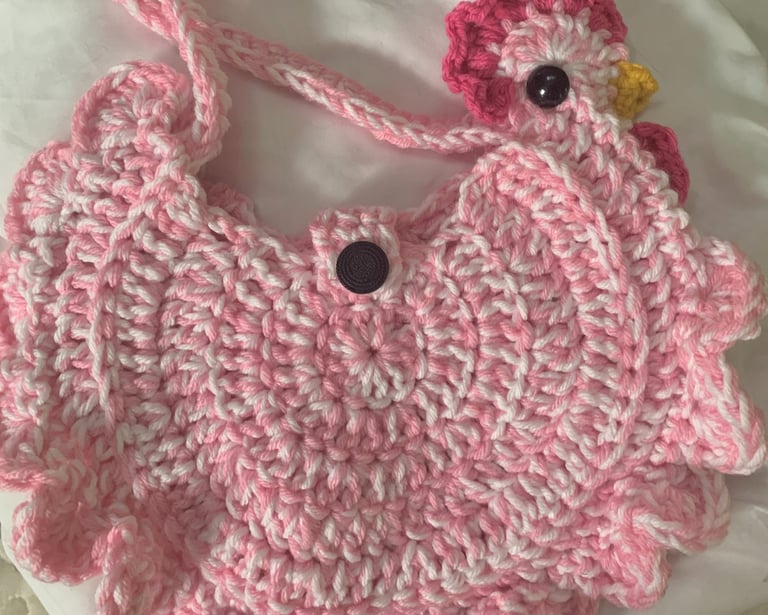 Hot Crpss Buns Homestead - pink and white chicken purse